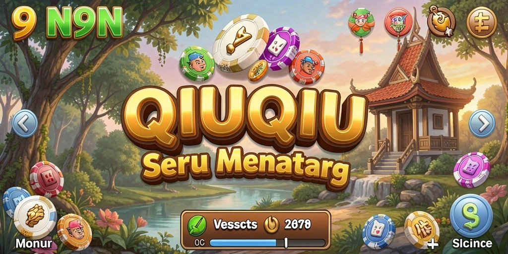Tampilan gameplay seru saat bermain QiuQiu di 9N9N.