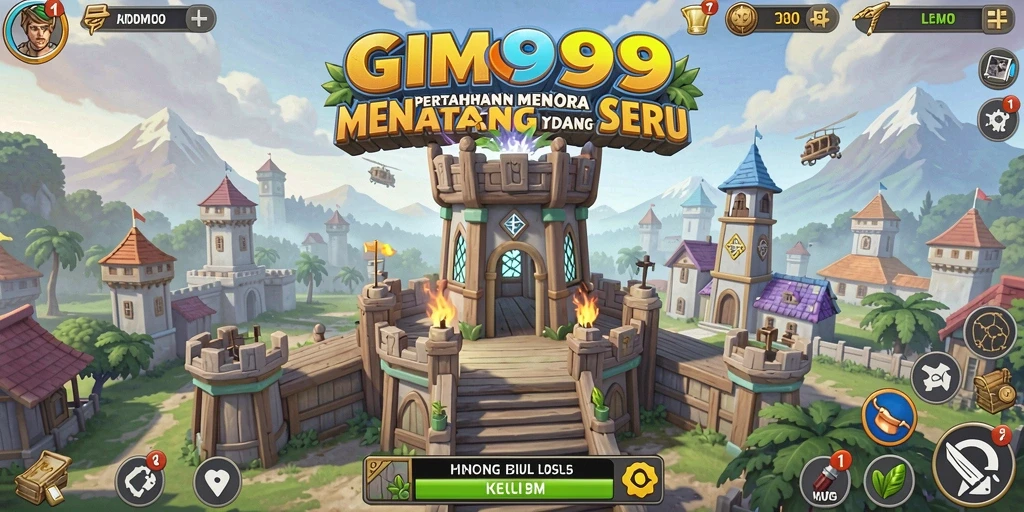 Tampilan gameplay seru GIM999 dalam aksi Tower Defense.