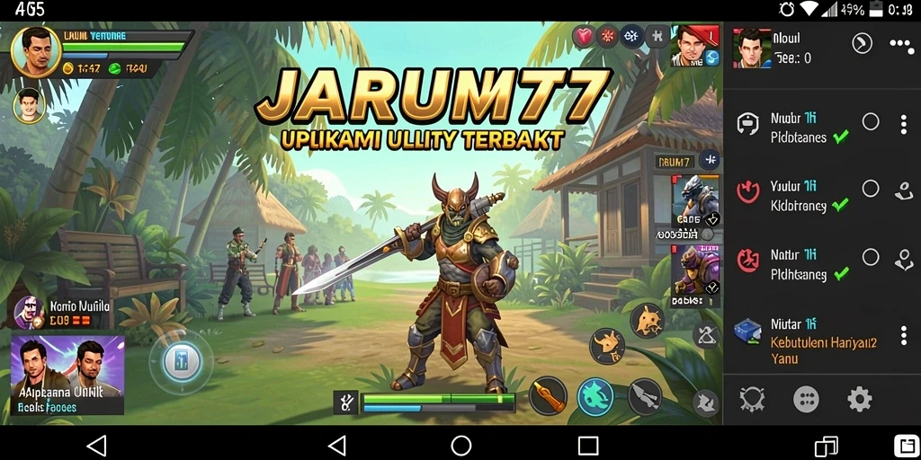Tampilan antarmuka pengguna JARUM77 yang sederhana dan intuitif.