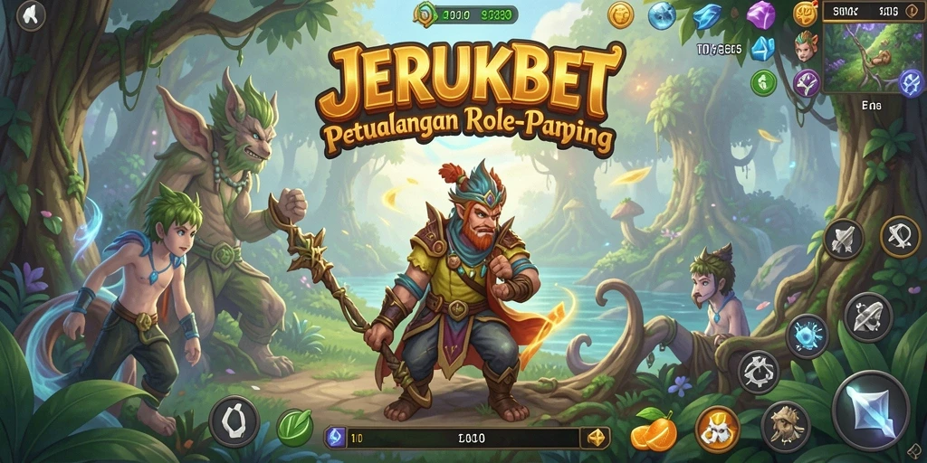 Tampilan gameplay menarik dalam petualangan ARPG JERUKBET.
