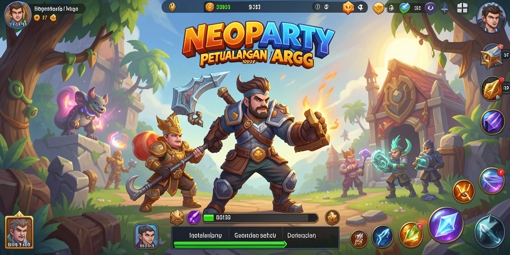 Tampilan aksi seru dalam permainan NEOPARTY ARPG.