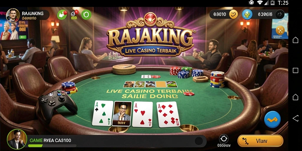 Tampilan gameplay Live Casino RAJAKING yang mendebarkan dan interaktif.