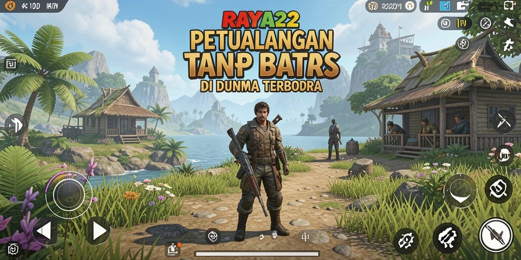 Screenshot gameplay RAYA22 menampilkan aksi petualangan dalam dunia terbuka.