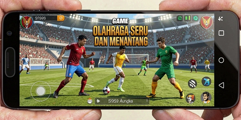 Tampilan intens dari pertandingan olahraga yang mendebarkan.