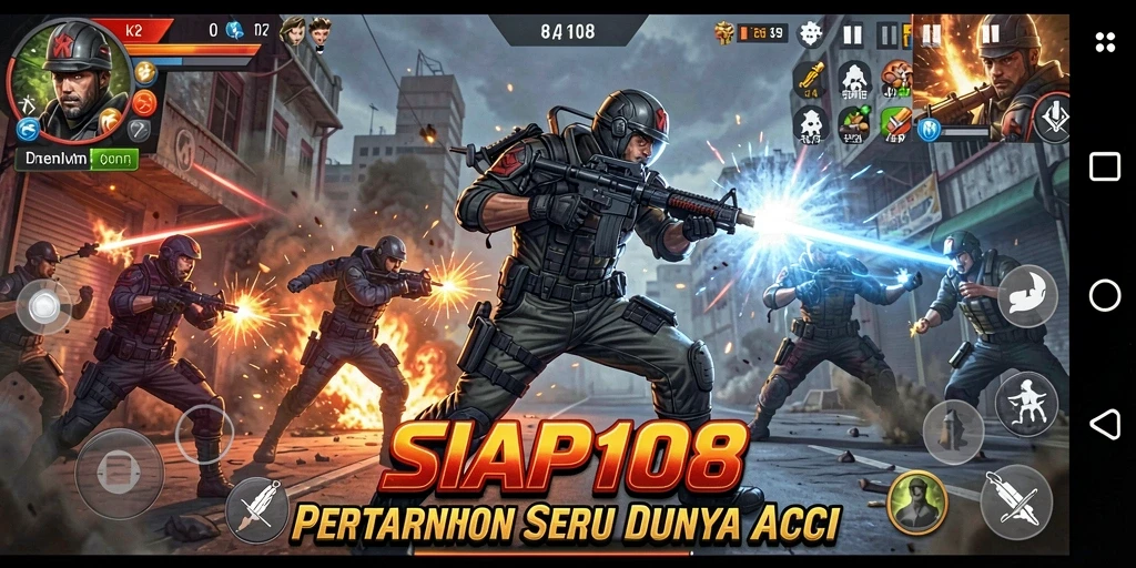 Tampilan gameplay action seru dari SIAP108 dengan pertarungan intens.