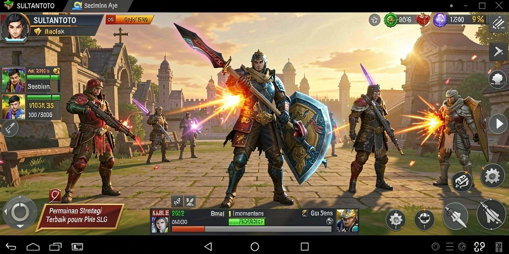 Tampilan gameplay menarik SULTANTOTO dengan pertempuran strategis.